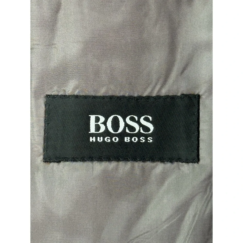 Hugo Boss Suit Jacket 40 L Gray Wool Birdseye Einstein Sigma USA Luxury Designer